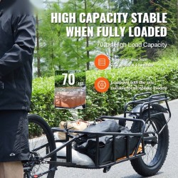 Polkupyörän tavaraperäkärry hiiliteräsrunko 32-kilogramman kantavuus 20-tuumaiset pyörät