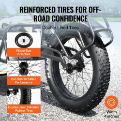 Polkupyörän tavaraperäkärry hiiliteräsrunko 32-kilogramman kantavuus 20-tuumaiset pyörät