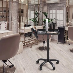 Rullaava salonkitarjovaunu kylmävalssattu teräs musta korkeussäädettävä 30–43 tuumaa 5 pyörää 2 lukittavaa