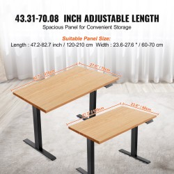 Sähköinen säädettävä pöytärunko kylmävalssattu hiiliteräs kahdella moottorilla 70–117 cm