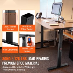 Sähkösäädettävä pöydänrunko teräs korkeus 70–117 cm leveys 90–135 cm seisomiseen ja istumiseen