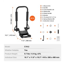 J-mallinen kajakin kattoteline paksu seosteräs ja muovi 1 pari taittuva
