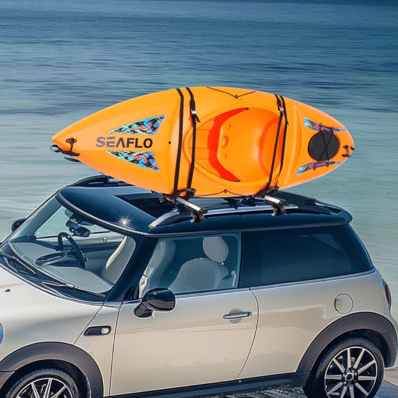 J-muotoinen kajakin kattoteline 2 kpl seosterästä pehmustettu yhdelle kajakille