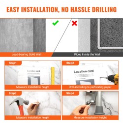 Taitettava seinään kiinnitettävä suihkuistuin PE-muovi 15,7 x 14,8 tuumaa 227 kg kantavuus
