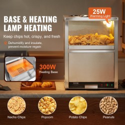 Nacho-sipsien lämpökaappi 80 l ruostumaton teräs karkaistu lasi kuiva kuumailmalämmitys ammattikäyttöön