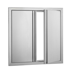 Ulkokeittiön ruostumaton teräs kaksoisovi 610x610 mm upotetut kahvat