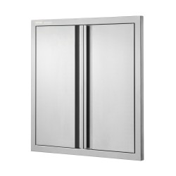 Ulkokeittiön ruostumaton teräs kaksoisovi 610x610 mm upotetut kahvat