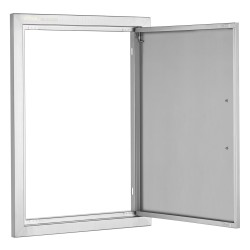 Kaappiovi ruostumattomasta teräksestä 432x610x46 mm ulkokeittiöön kahvalla seinään upotettava