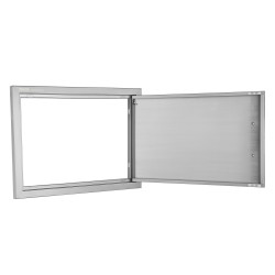 Kaapin ovi ruostumaton teräs 610x432 mm seinään upotettava kahvalla ulkokeittiöihin