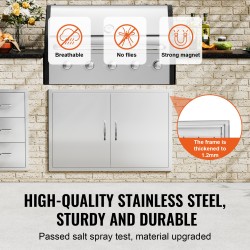 Ulkokeittiön kaksiosainen ruostumaton teräsluukku upotettava kahvalla 990x660 mm