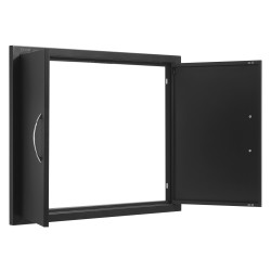 Ulkokeittiön ovi ruostumattomasta teräksestä kaksoisovi 788x610 mm mattamusta uppoasennettava