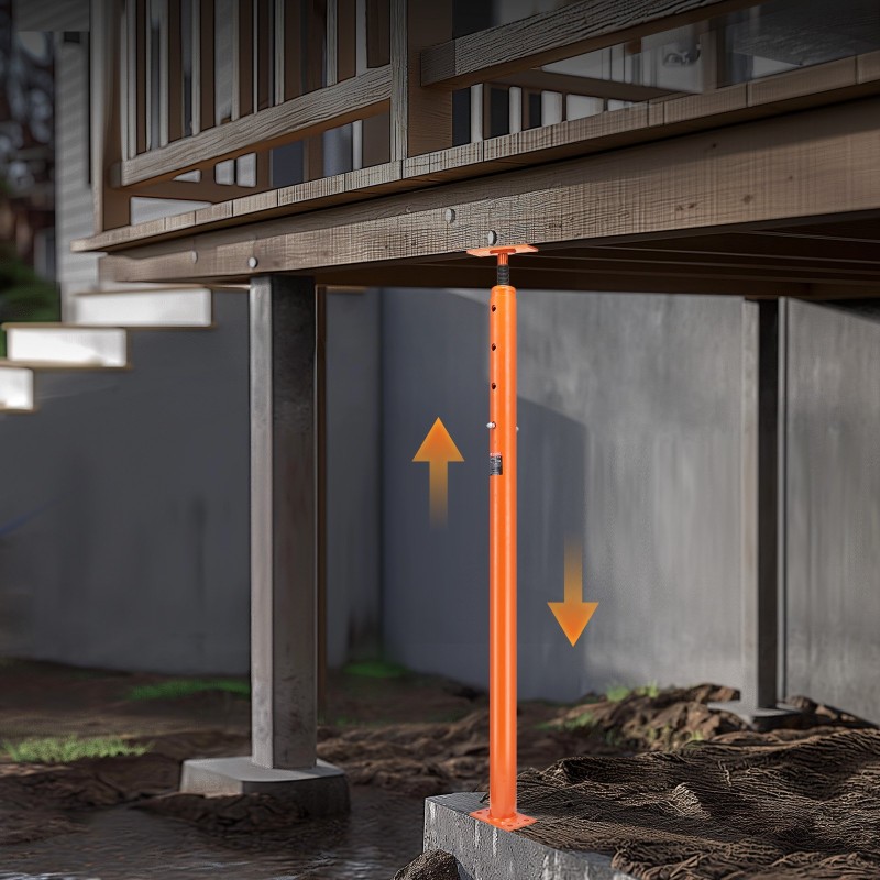 Lattiatunkki teräs teleskooppirakenteinen säädettävä 142–254 cm enimmäiskuorma 8164 kg