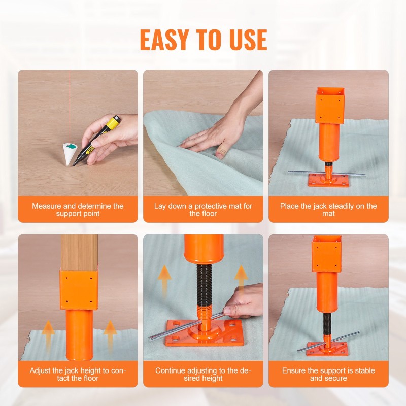 Ruuvitunkkipilari Q235-teräs sopii 101,6×101,6 mm puutolpalle 33,5–47,5 cm