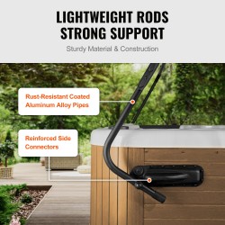 Kannenostin kylpytynnyrille ja porealtaalle alumiinirunko säädettävä 800–1050 mm sopii kansille 1750–2550 mm