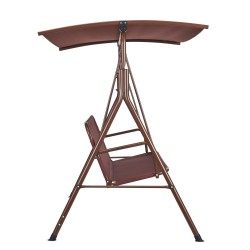 Pihakeinu 3 hengen seosteräsrunko Teslin kangas säädettävällä katoksella ruskea