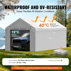 Autokatoksen vaihtopeite 6000 x 3000 mm 210 g PE-kangas vedenpitävä UV-suojattu