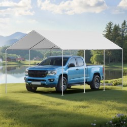 Autotelttapeite 210 g PE 3 x 6 m vedenpitävä UV-suojattu harmaa pallokuminyörit