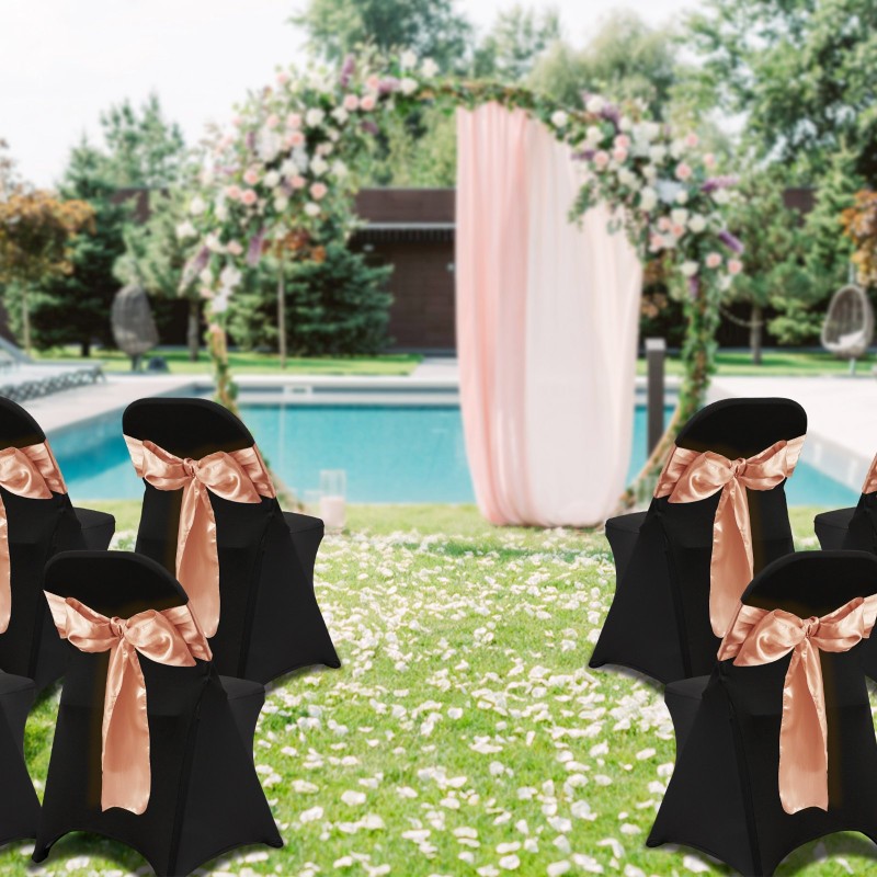 Tuolinsuojat elastinen kangas taittotuoleille 30 kpl musta irrotettavat ja pestävät