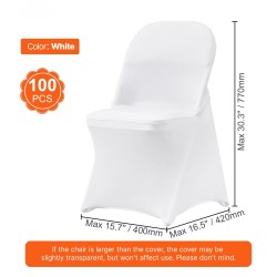 Tuolinsuojat spandex-kankaasta taittotuoleille 100 kpl valkoiset konepestävät