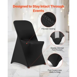 Tuolinpäälliset polyesteri spandex 30 kpl musta sopii tuoleille enintään 46x50x86 cm