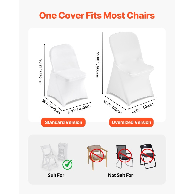 Tuolinpäälliset polyesteri-spandex valkoiset 30 kpl sopivat juhla- ja bankettituoleille