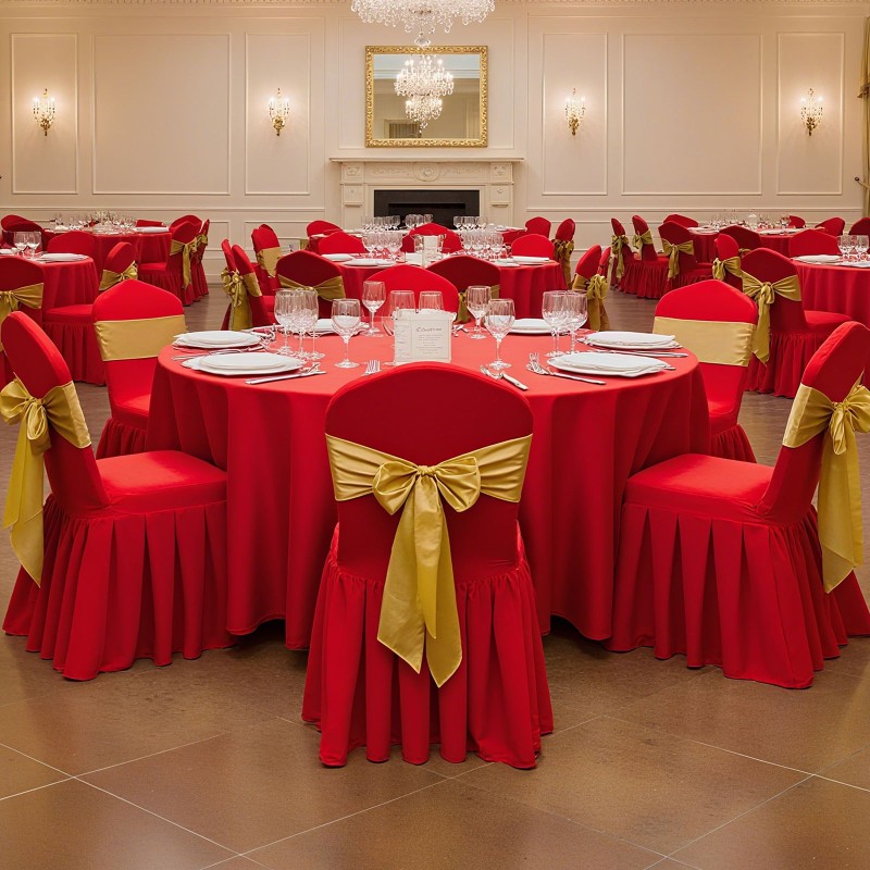 Tuolinpäälliset polyesteri elastaani 30 kpl punainen sopii tuoleille enintään 510×450×950 mm