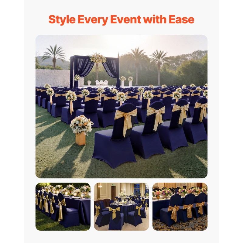 Tuolinpäälliset polyesteri spandex laivastonsiniset 50 kpl sopii enintään 510×450×950 mm