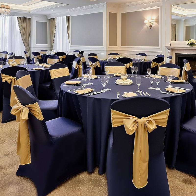 Tuolinpäälliset polyesteri spandex laivastonsiniset 50 kpl sopii enintään 510×450×950 mm