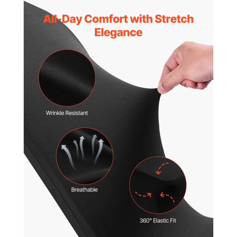 Tuolinsuojat polyesteri elastaani joustavat täysin peittävät 100 kappaleen pakkaus musta