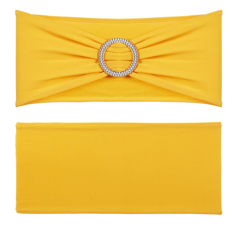 Tuolivyöt polyesterikuitu elastaani pyöreä solki 50 kpl kultankeltainen häihin