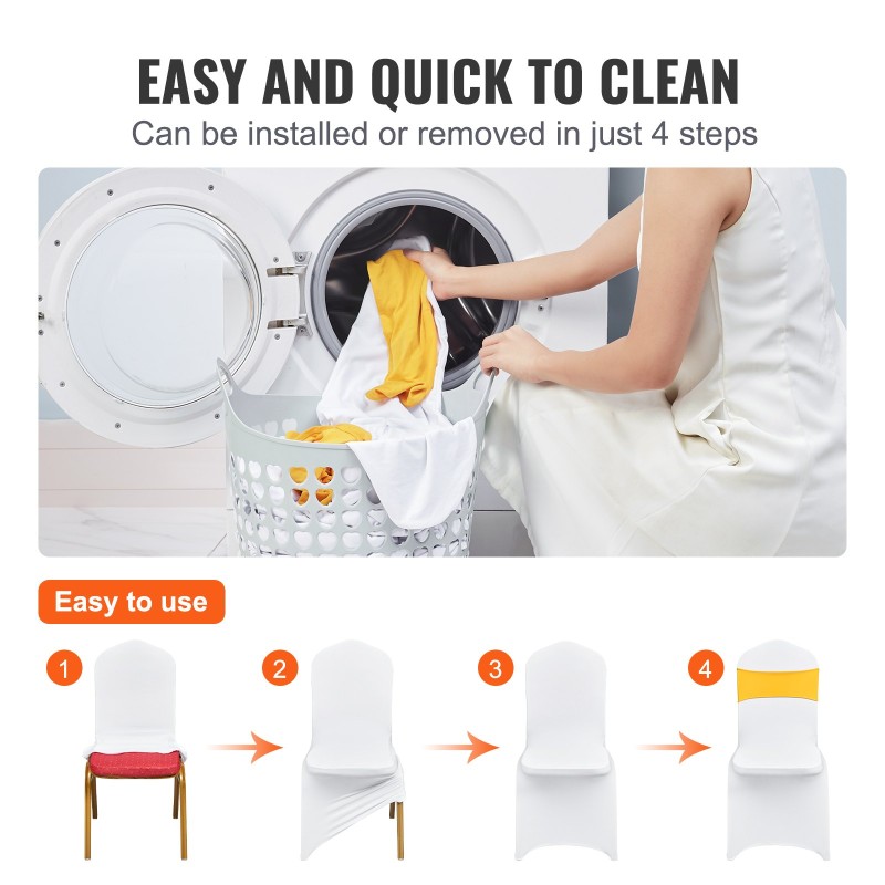 Tuolinsuojat joustava polyesterikuitu spandex 30 kpl valkoinen ja kulta käsinojattomiin tuoleihin