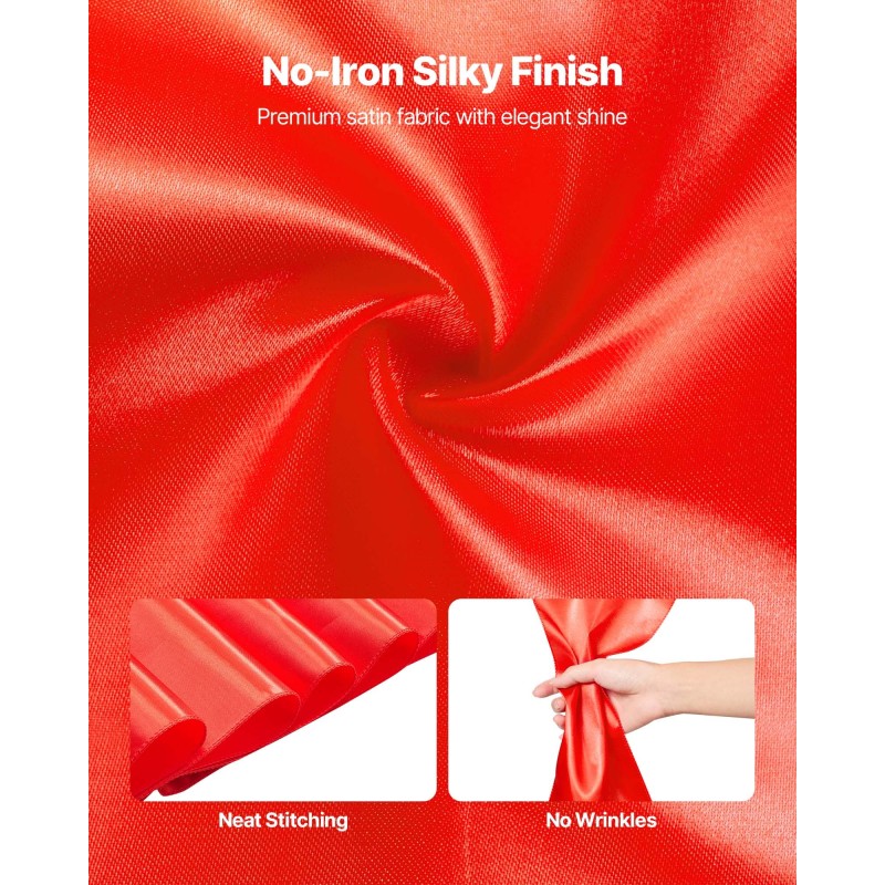 Satiiniset tuolinauhat 100 kpl 170 mm leveät 2750 mm pitkät punaiset