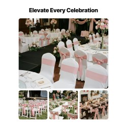 Satiiniset tuolinauhat rusetilla 275 x 17 cm 100 kpl ruusukulta häihin