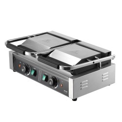 Paninigrilli sähköinen 3600W kaksipuolinen ruostumaton teräs emaloitu paistopinta 485×230 mm