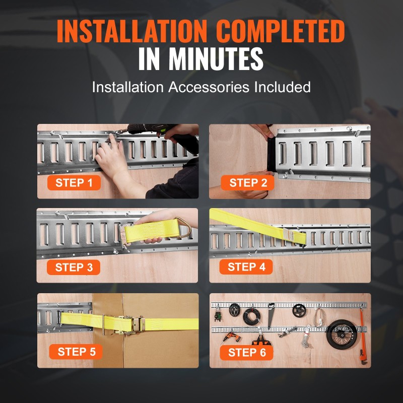 E-track kiinnityskiskosarja teräs 1524 mm sisältää 8 kiskoa 8 O-rengasta 8 D-rengasta