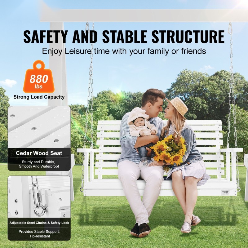 Terassikeinu setripuinen valkoinen 1240x710x600 mm 400 kg kantavuus