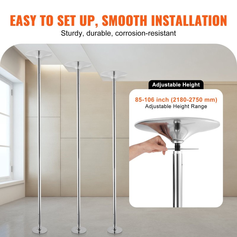 Tanssitanko teräksinen 45 mm korkeussäädettävä pyörivä staattinen 200 kg