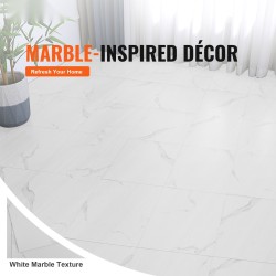 Itsekiinnittyvät vinyylilaatat 305x305 mm 1,5 mm 50 kpl valkoinen marmorikuvio