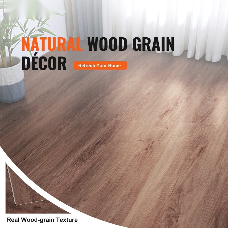 Vinyylilattialaatat vinyyli 1220 x 185 mm 5,5 mm 10 kpl syvänruskea puunsyykuvio