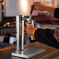 Yksihanainen ruostumattomasta teräksestä eristetty oluttornisarja kaksoispainemittarisäätimellä ja S-järjestelmän