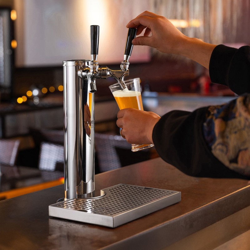 Oluttornisarja ruostumaton teräs kaksoishana W21.8 kaasunsäädin S-tynnyriliitin tippakaukalo