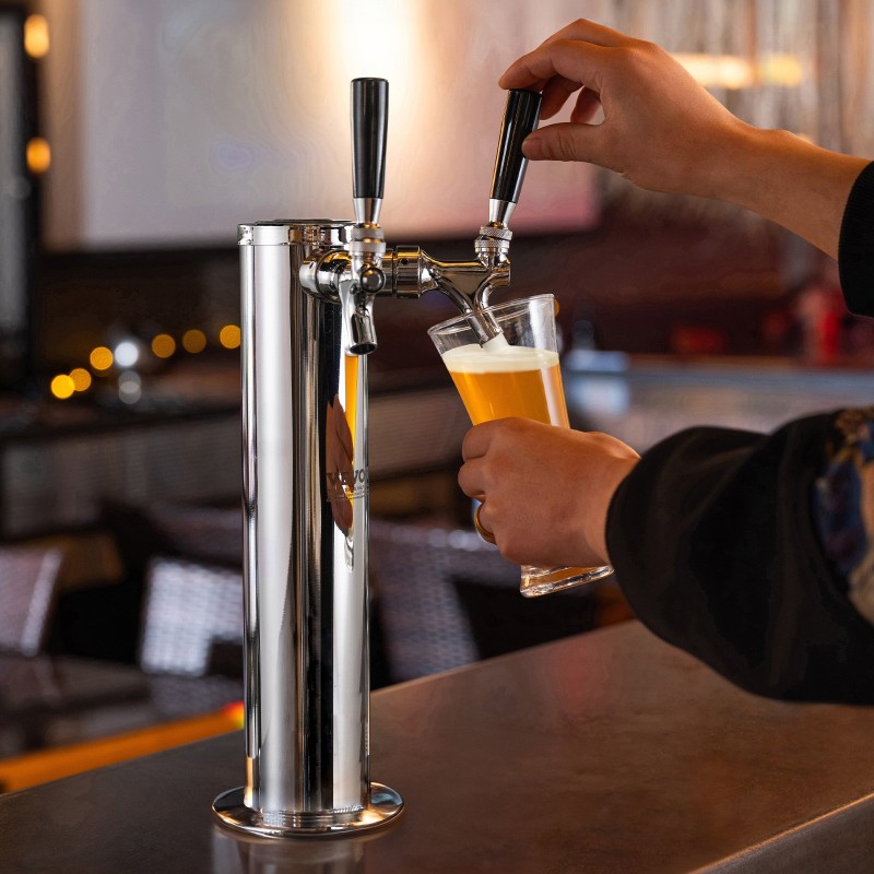 Oluttornisarja ruostumattomasta teräksestä kaksoishana kaksoismittaripaineensäädin A-järjestelmän liitin tippakaukalo