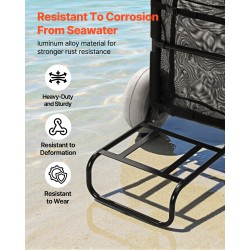 Rantavaunu teräsrunko 20.1 x 14.6 tuumaa 9 tuuman ilmapallorenkaat 75 kg