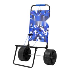 Kokoontaitettava rantavaunu teräsrunko 10 PE-kiinteät pyörät 15.4x15.7 taso 69 paunaa kantavuus