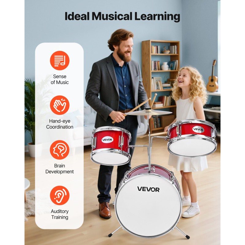 Rumpusetti 3-osainen 14 tuuman punainen poppeli säädettävä jakkara kapulat