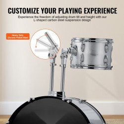 Rumpusetti 5-osainen täysikokoinen poppelirunkoinen hopea PET-kalvoilla aikuisille