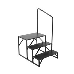 Matkailuauton 3-askelmaiset portaat paksunnettu seosteräs 199,6 kg kantavuus kaide