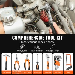 Käsityökalusarja 216-osainen korkealaatuista terästä kromipinnalla kotiin ja autohuoltoon