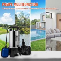 Upotettava ruostumattomasta teräksestä valmistettu vesipumppu 1100 wattia 20000 litraa tunnissa automaattisella