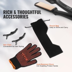 Hiusten suoristusrauta 1,5 tuuman titaanilevyllä 19 lämpötilaa kotiin ja matkalle